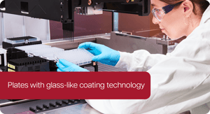 Plates with glass-like coating technology